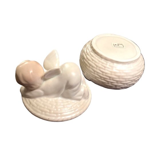 Vtg 1983 Fitz & Floyd Littlest Angel Lidded Trinket Box 27/55 Angel Japan - Picture 5 of 5